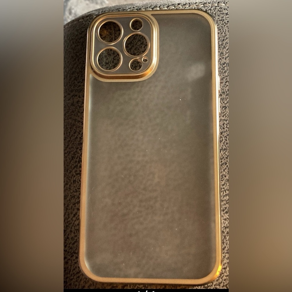iPhone 13 ProMax Transparent Gold Phone Case
